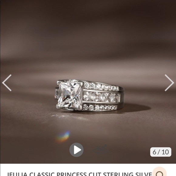 Sterling silver CZ engagement ring. Women’s ring size 7. - Picture 3 of 6